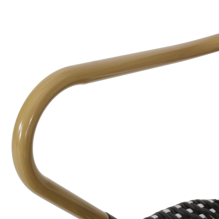 Outdoor Wicker And Aluminum French Barstools (Set of 2)