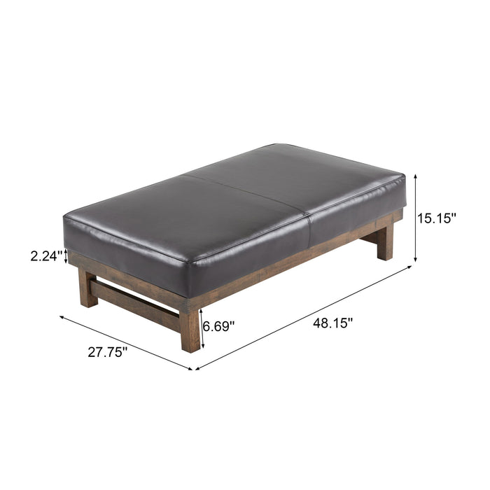 Modern Upholstered Cocktail Ottoman Bench With Cushion Top