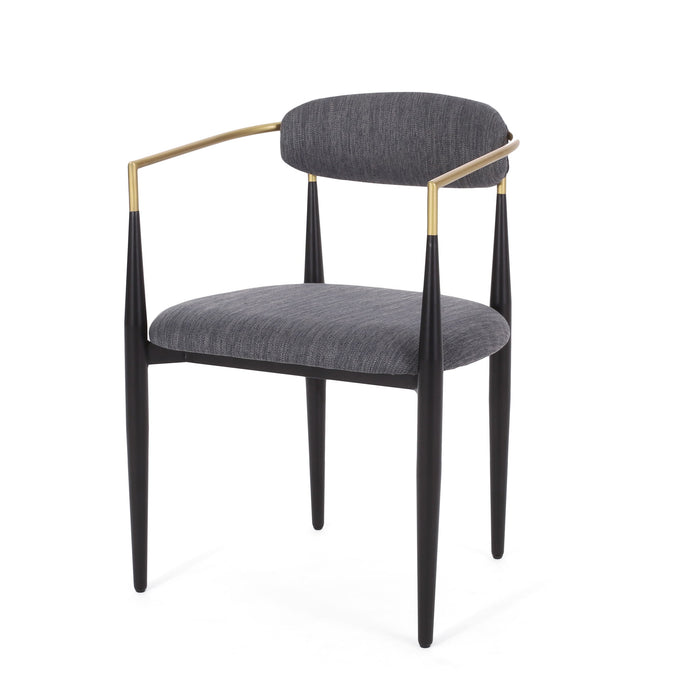 Modern Upholstered Dining Chair With Iron Frame