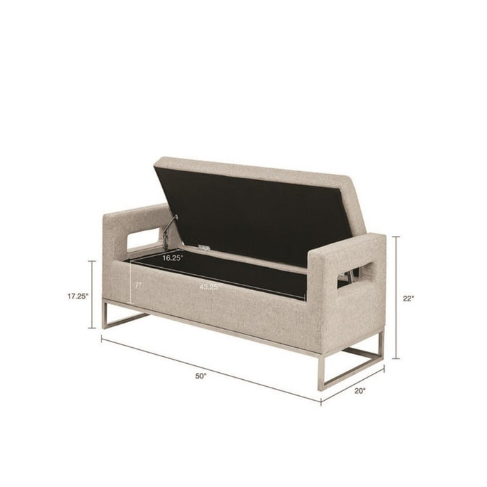 Crawford - Soft Close Storage Bench With Open Sides - Gray