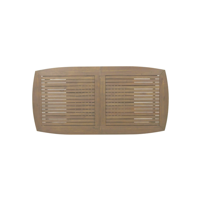 Modern Outdoor Dining Set With Expandable Acacia Wood Table