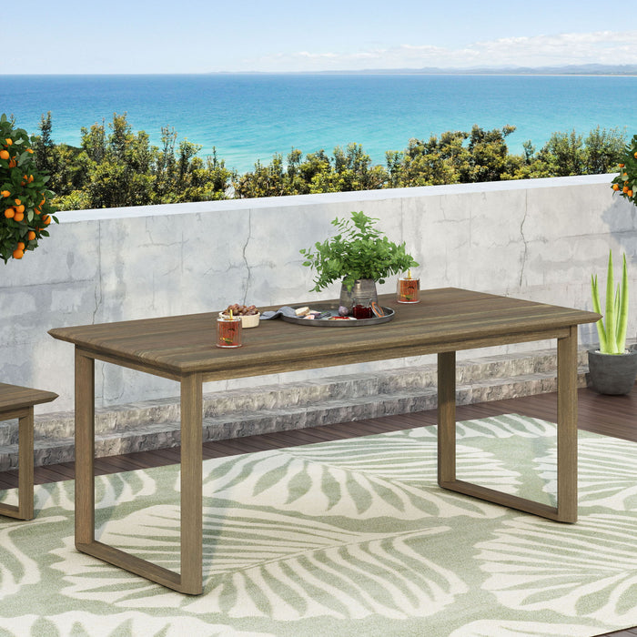 Rustic Nash Dining Table With Slat Design - Gray