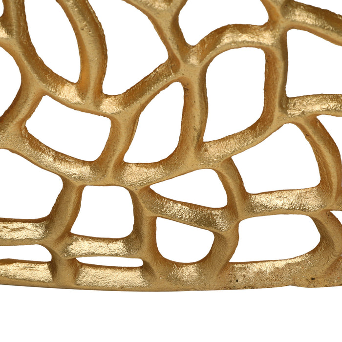 Modern Glam Mesh Coffee Table With Accents And - Gold