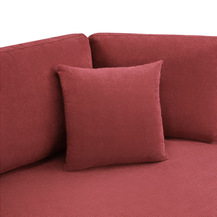 Modern 3 Seater Upholstered Sofa With Curved Design