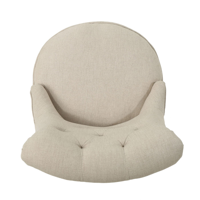 Fidelity - Upholstered Office Chair With Sloped Arms And Rolled Backrest - Wheat / Chrome