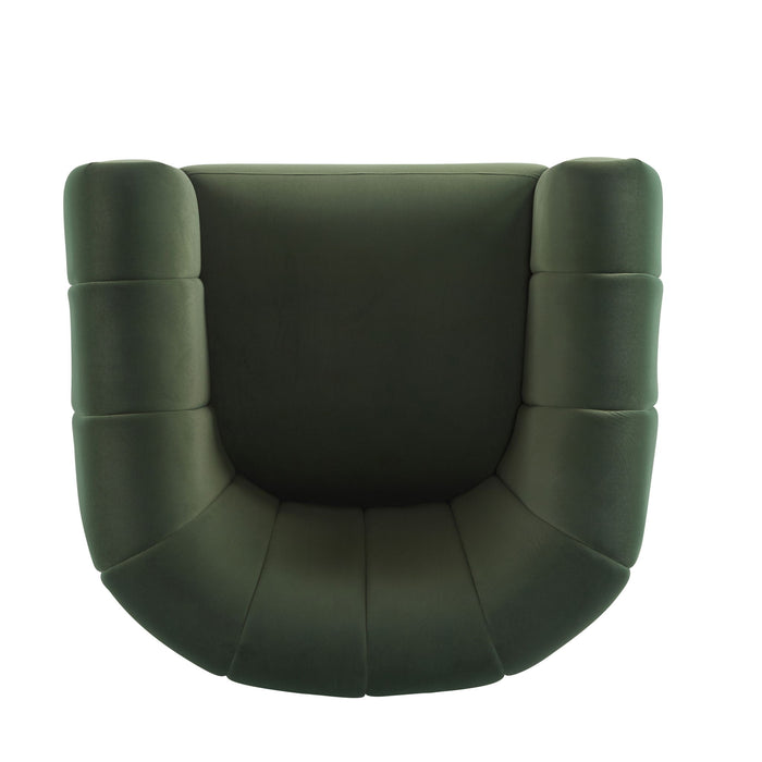 Serenizia - Upholstered Swivel Chair With Channel Tufted