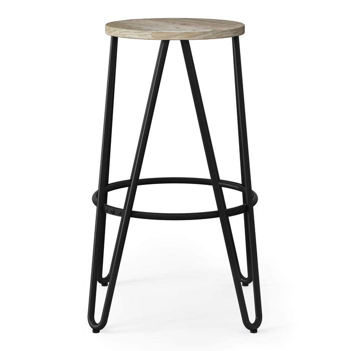 Simeon - Multifunctional Metal Stool With Wood Seat