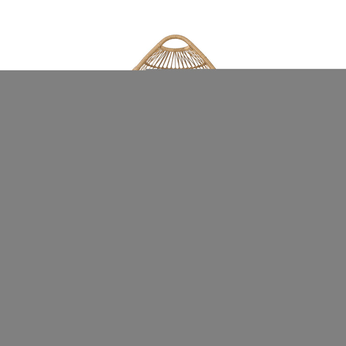 Basket Chair With Teardrop Shape And Water Resistant Cushion - Natural