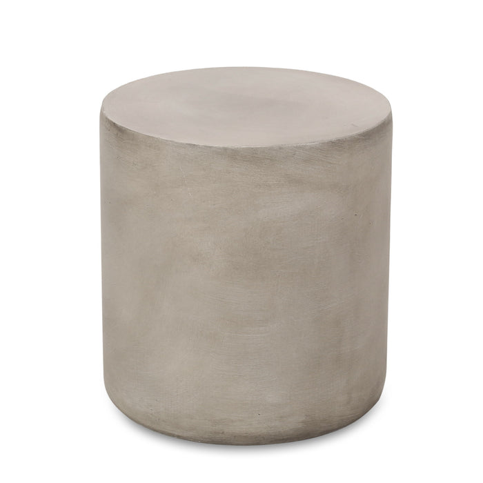 Cylindrical Design, Outdoor Lightweight Concrete Side Table