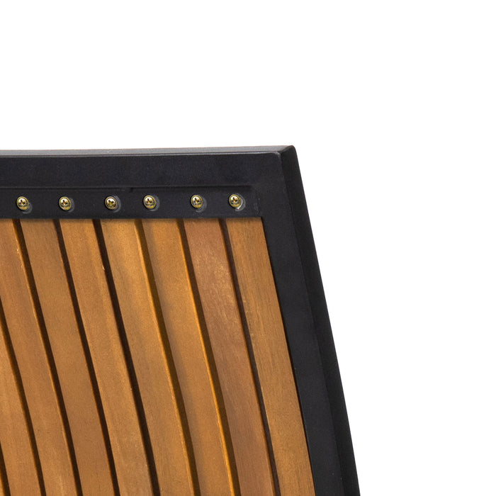 Vermilion - Outdoor Dining Chair With Vertical Slat And Wooden Arm