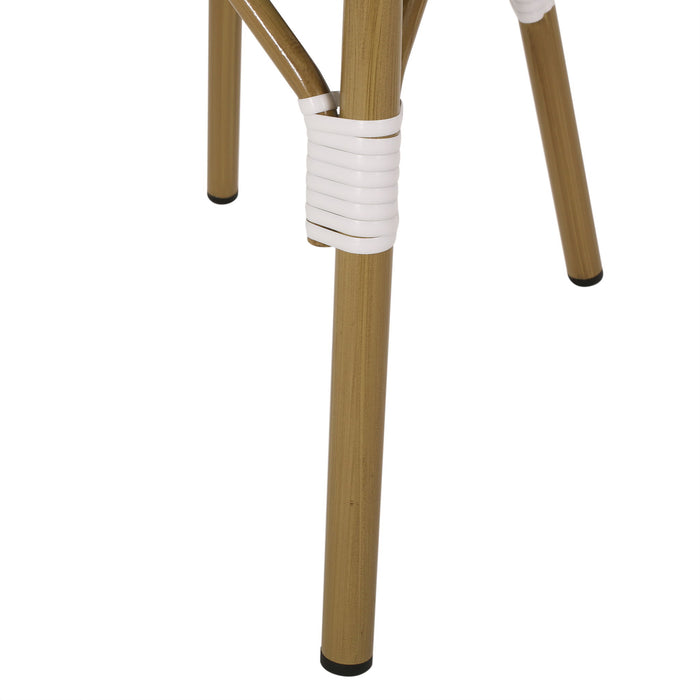 Outdoor Rattan And Aluminum French Bistro Chair Set