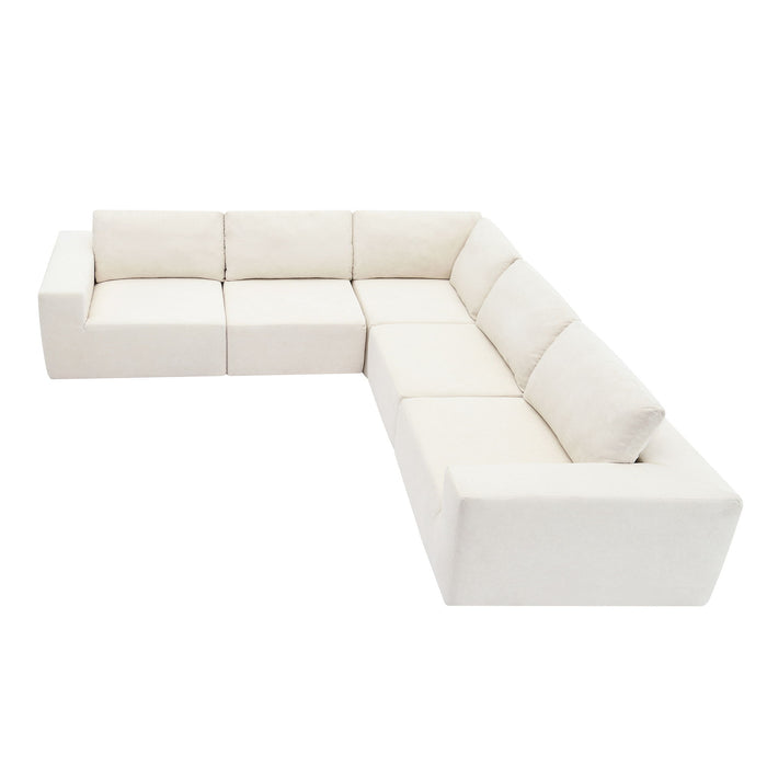 Modular Sectional With Wide Seat Free Combination L Shaped Couch Set Cloud Upholstered Minimalist Boneless Sofa