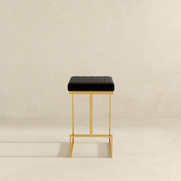 Joel - Upholstered Stool - Black / Gold