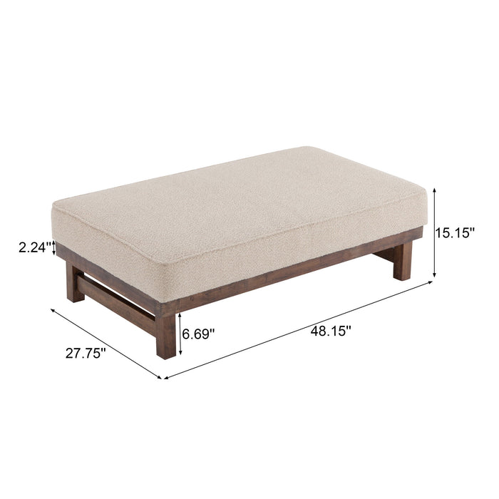 Modern Upholstered Cocktail Ottoman Bench With Cushion Top