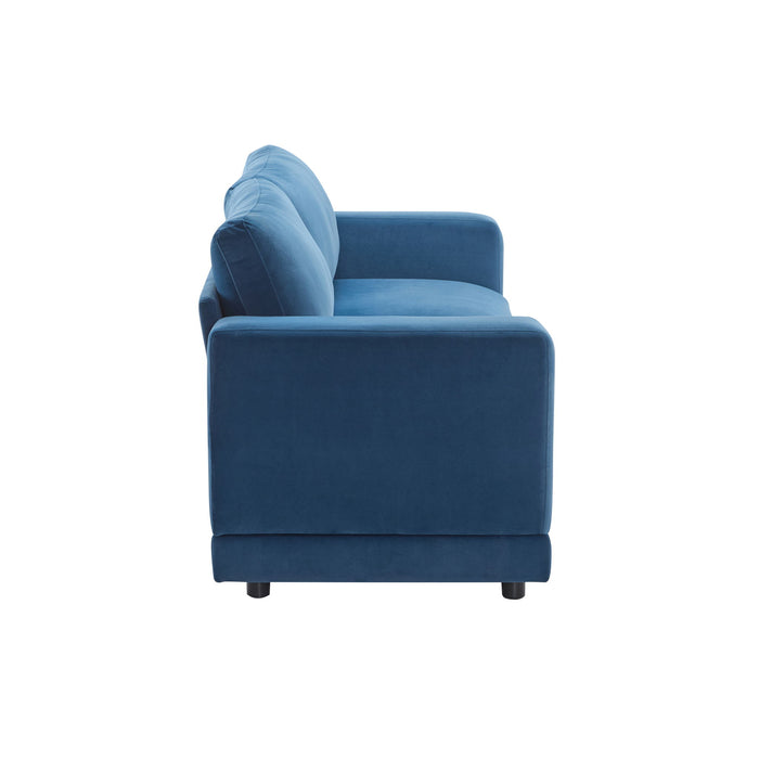 Modern Square Arm Sofa With Soft Fabric Upholstery, Deep Cushions