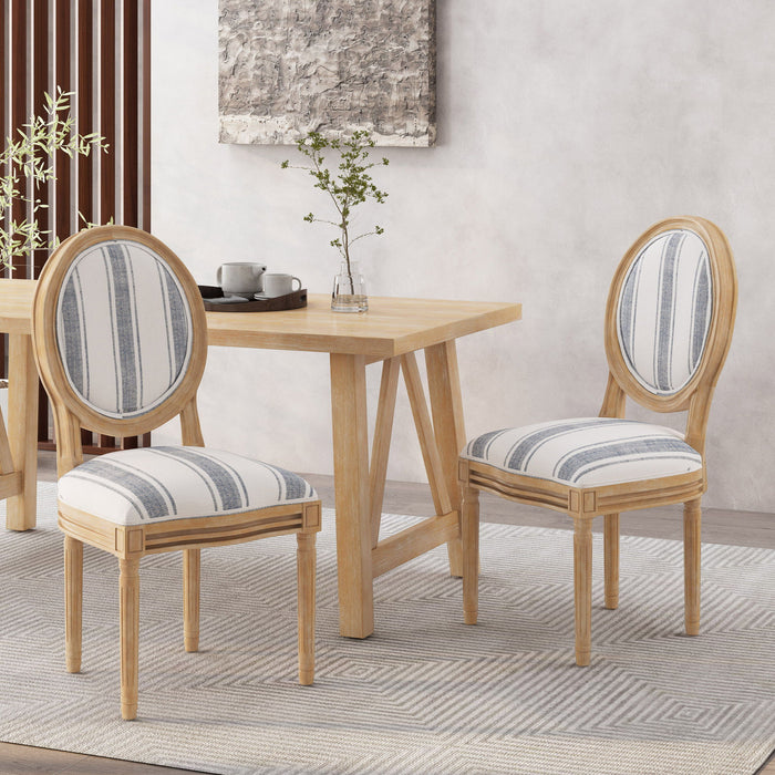 French Country Inspired Dining Chair With Iconic Round Backrest