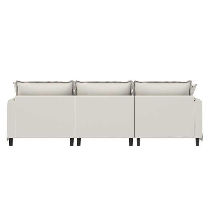 3 Seat Sofa Module For Modular Sectional Wide Seat Cloud Couch With Throw Pillows Upholstered