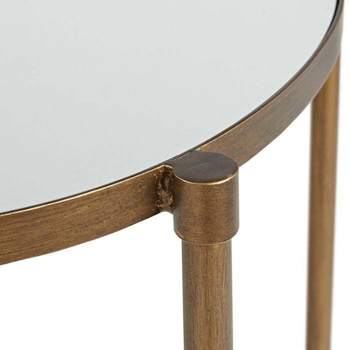 Bedford - Oval Mirror Accent Table - Antique Bronze