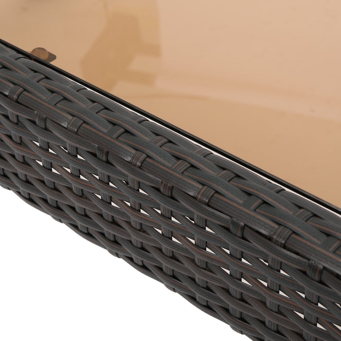 Antibes - 4 Pieces Wicker Chat Set - Brown / Beige