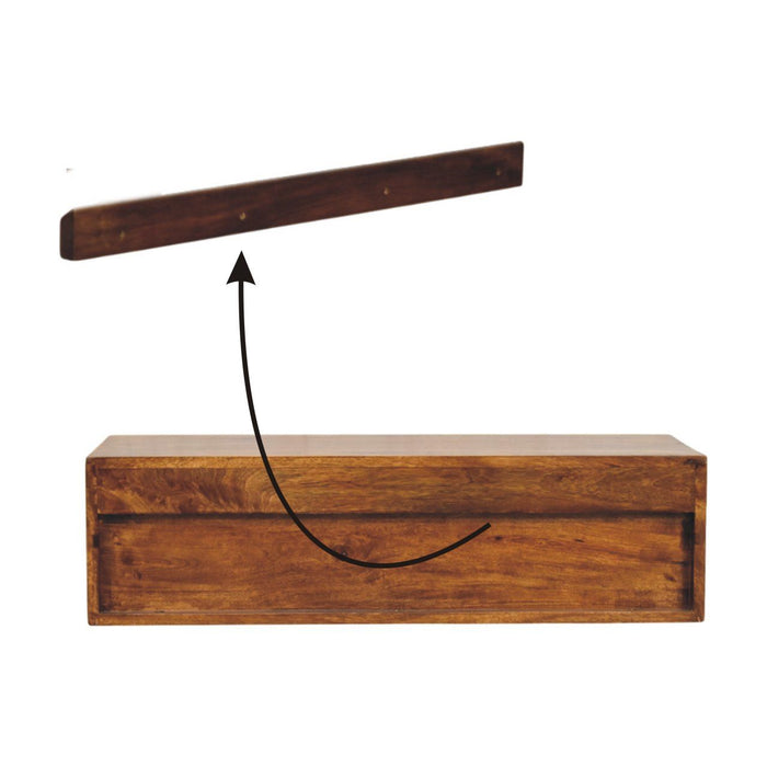 Lunar - 2 Drawer Wall Mounted Media Unit - Brown