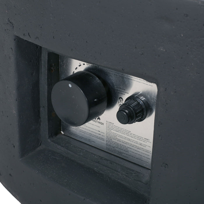 Modern Lightweight Concrete Outdoor Circular Fire Pit 50,000 Btu