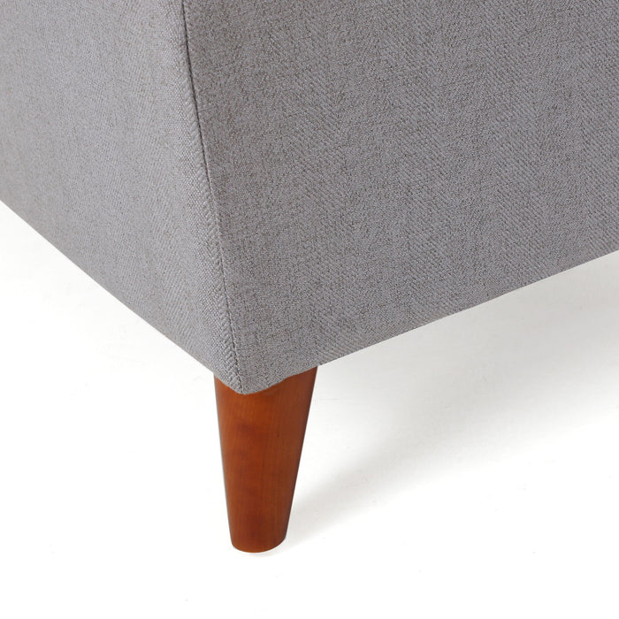 Kinetics - Upholstered Storage Ottoman With Lift-Top And Button Tufted Seat - Light Gray
