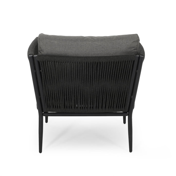 Hanford - Modern Club Chair With Woven Rope Design - Gray