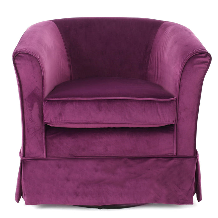 Glitter - Upholstered Swivel Chair With Loose Cover And Curved Back