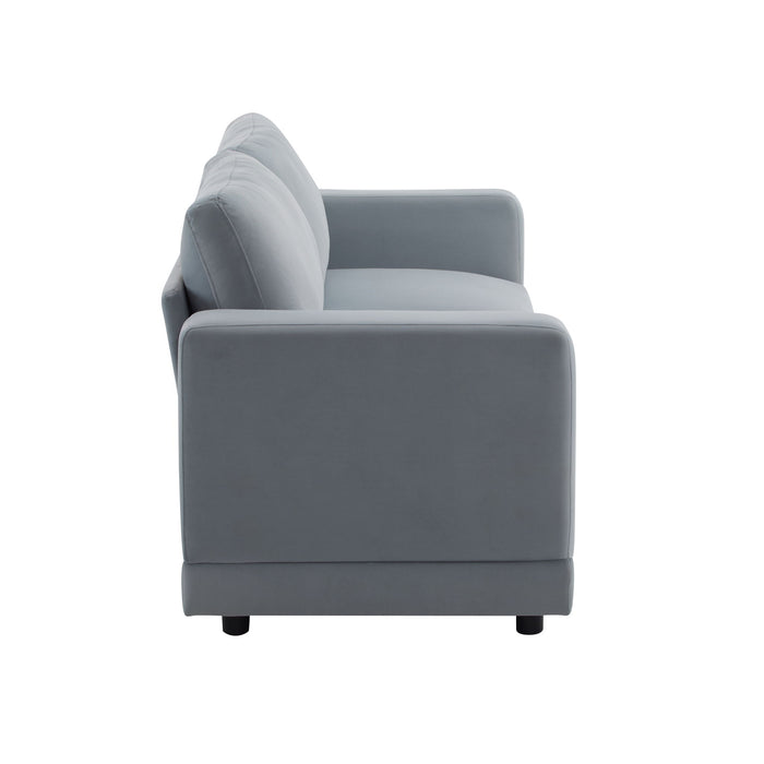 Modern Square Arm Sofa With Soft Fabric Upholstery, Deep Cushions