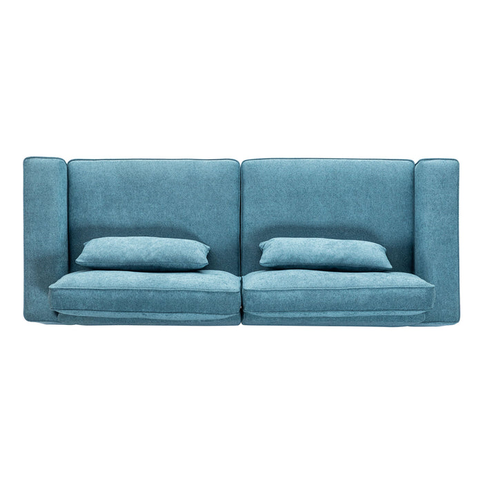 Modern Fabric Sofa With Plush Cushions, Sleek Arm Design
