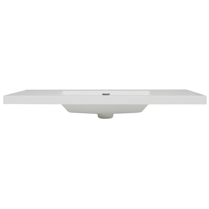 Vanity Top With 3 Faucet Holes, Rectangular Basin For Bathroom - White