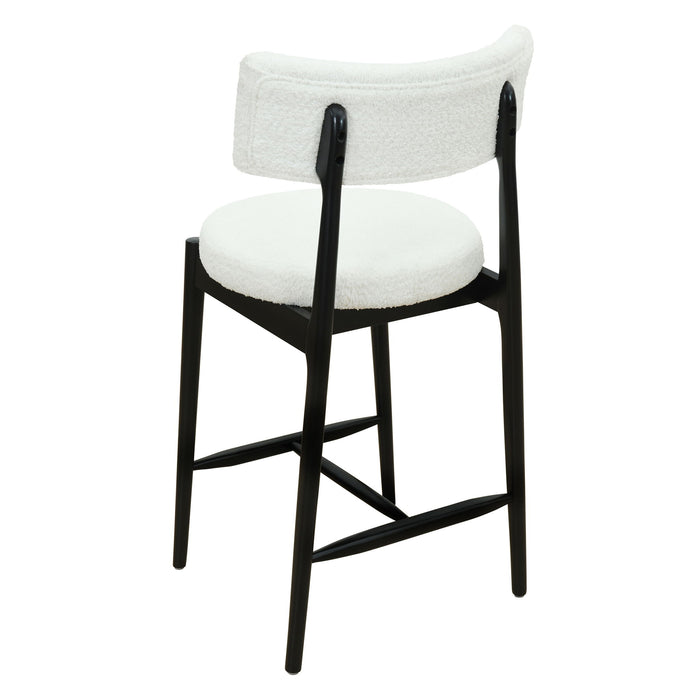 Mid Century Modern Counter Stools, Fabric Upholstered Chairs