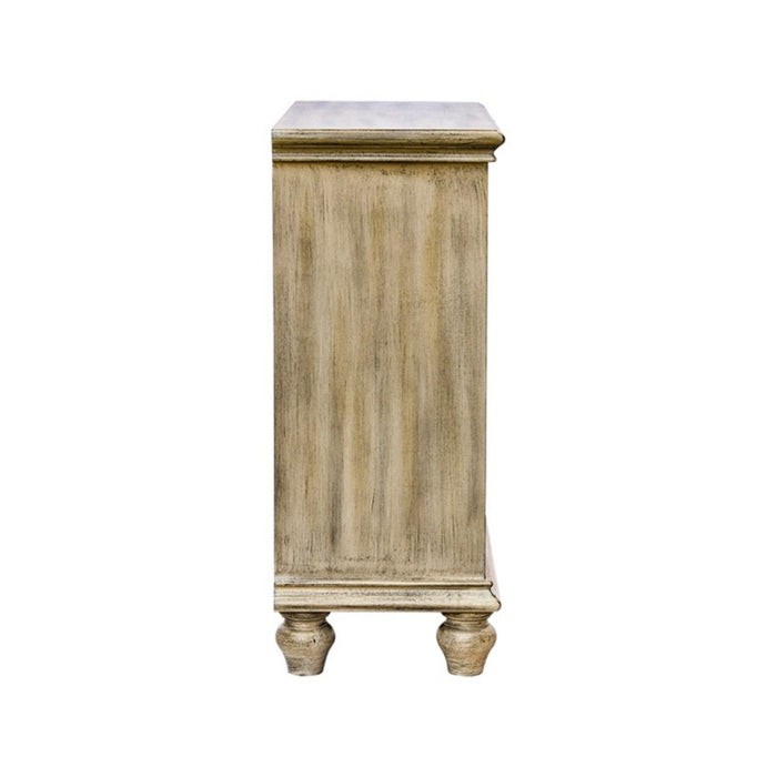Driscoll - 2 Door Cabinet With Floral Design - Reclaimed Natural