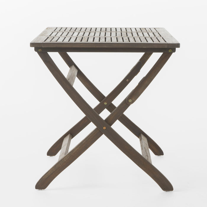 Blissique - Outdoor Foldable Wood Dining Table With Slat Design