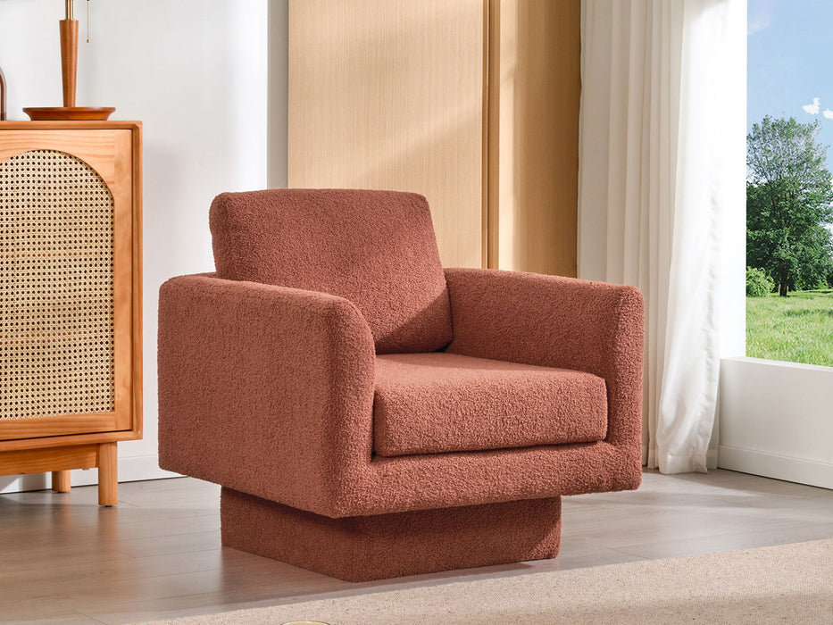 360° Modern Swivel Accent Chair Round Armchair, Thick Padded Single Lounge Sofa Upholstered Comfy