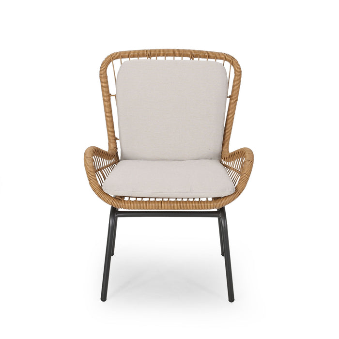 Outdoor Wicker Club Chair With Cushions (Set of 2)