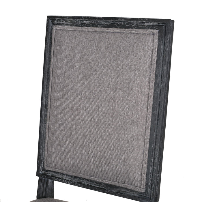 French Country Style Dining Chair With Upholstered Seating And Fluted Legs