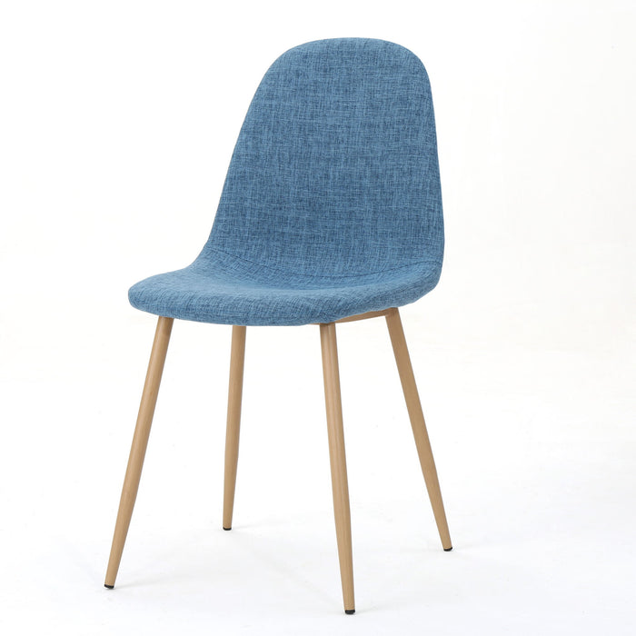 Modern Minimalist Fabric Dining Chair With Iron Legs