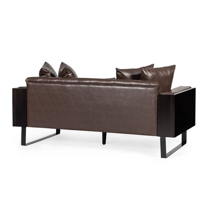 Contemporary Oversized Loveseat With Accent Pillow