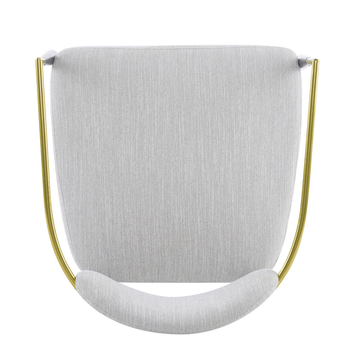 Mid Century Modern Upholstered Accent Armchair With Tapered Legs - Beige / Black / Gold