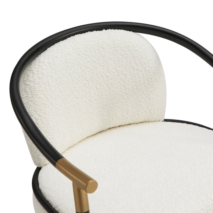 Contemporary Upholstered Counter Stool Set With Metal Frame