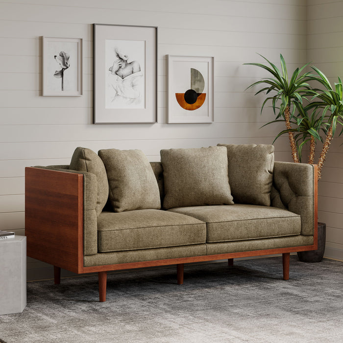 Retro Modern Loveseat With Button Tufted Upholstery