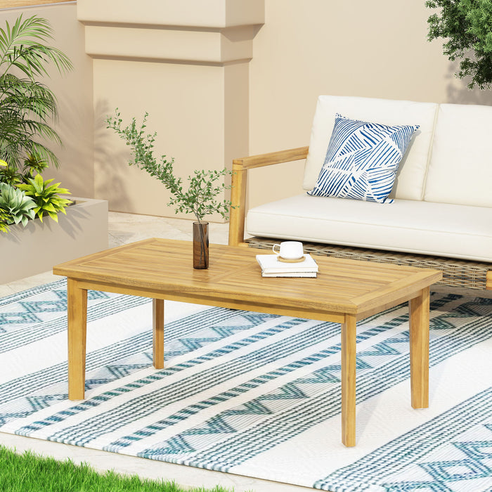Outdoor Rectangular Coffee Table - Brown