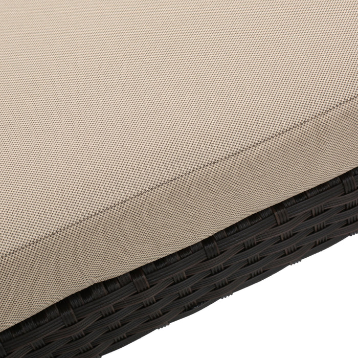 Puerta - Chaise Lounge Frame Cushion Outdoor Wicker Iron - Beige / Dark Brown