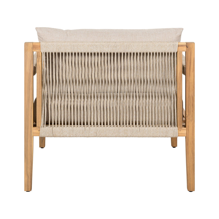 Rope Outdoor Leisure Chair (Set of 2) - Acacia Wood / Beige