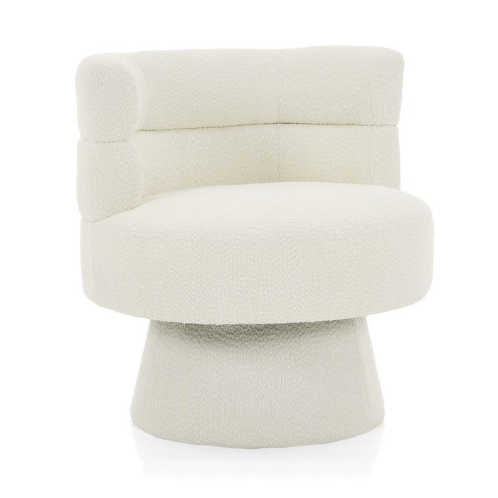 Swivel Accent Chair, 360° Rotating Design With Ergonomic Support For Living Room, Bedroom & Home Office - Cream White