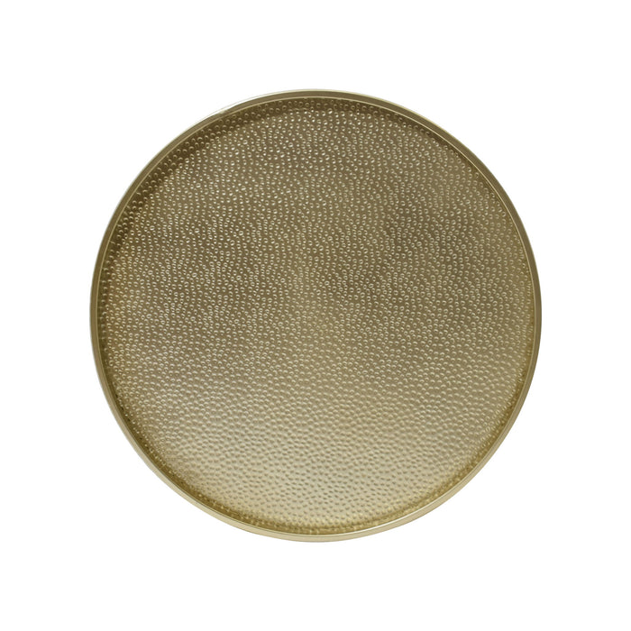 Braeburn - Handcrafted Round Coffee Table Hammered Surface