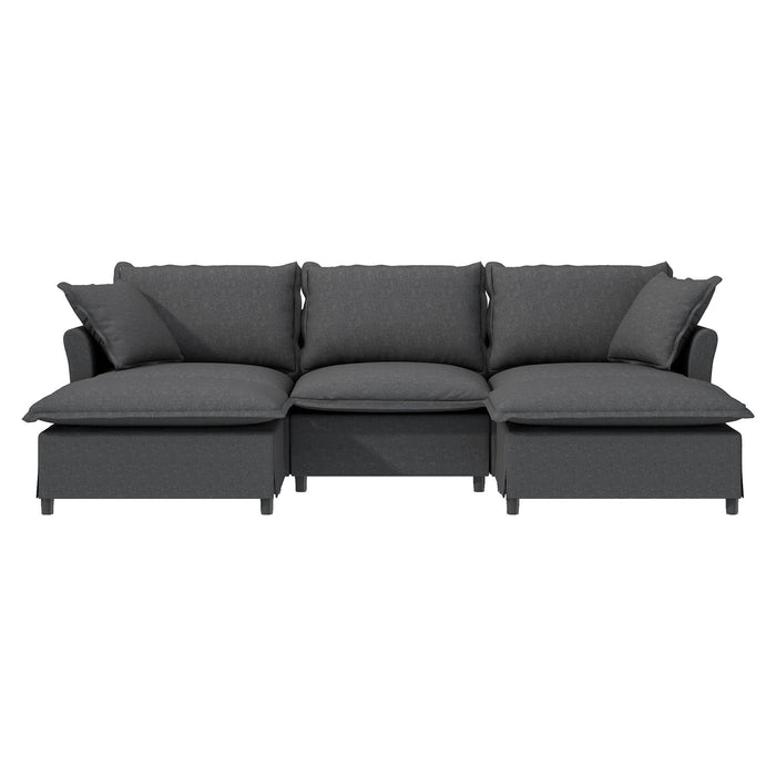 Sectional Sofa With Ottoman Cloud Couch Set With Throw Pillows, Free Combination