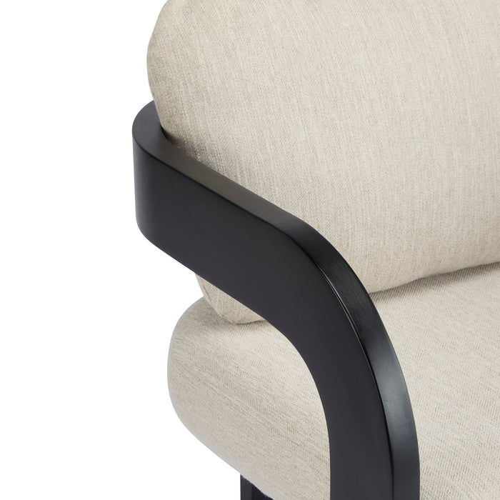 Dining Chairs With Pillow Back (Set of 2) - Beige / Black