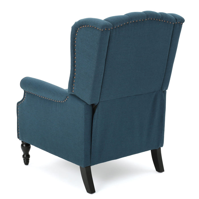 Armchair Recliner With Pushback Mechanism And Wingback Design